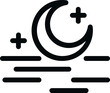 Vector illustration of moonset flat icon.