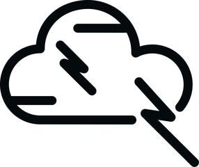 Poster - Cloud rain thunderstorm flat icon.