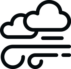 Sticker - Vector illustration of windy cloud icon.