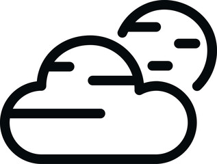 Sticker - Illustration of partially cloudy line icon.