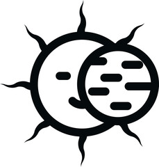 Wall Mural - Vector illustration of sun eclipse flat icon.