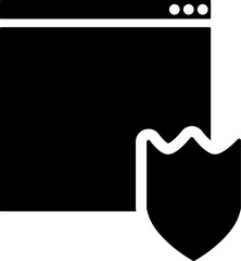 Poster - Glyph online security browser window icon or symbol.