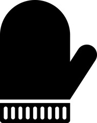 Canvas Print - B&W illustration of gloves or mitten icon.