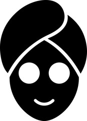 Poster - Woman facial face glyph icon or symbol.