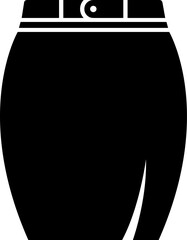 Poster - B&W illustration of midi tube skirt icon.