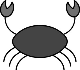 Wall Mural - Cancer Or Crab Icon Or Symbol In Gray Color.