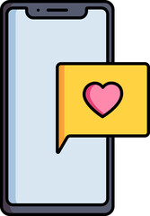 Sticker - Online Chatting from Smartphone icon in flat style.