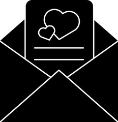 Sticker - Flat Style Love Letter In Envelope Icon.