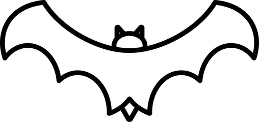 Wall Mural - Thin Line Art Bats Icon on White Background.