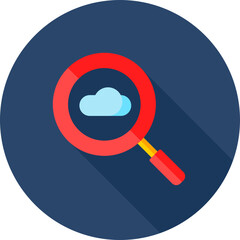 Canvas Print - Cloud Search icon in flat style.