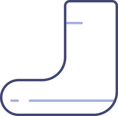 Poster - Illustration of Boot icon in blue line art.