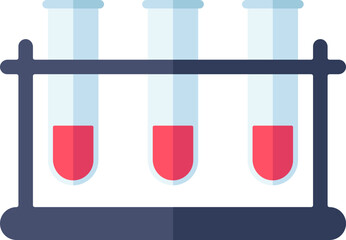 Canvas Print - Liquid test tube rack icon in blue and red color.