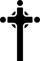 Poster - Catholic Cross Icon In Glyph Style.