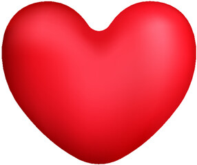 Sticker - Glossy red heart shape on white background.