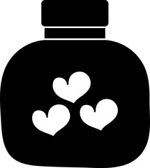 Sticker - Love Jar Icon In Flat Style.