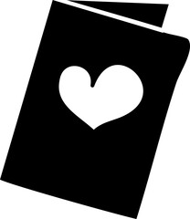 Sticker - Illustration of Love Card Icon In Black And White Color.