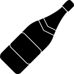 Wall Mural - Champagne Bottle Icon In B&W Color.