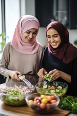 Sticker - Two Women Preparing Fresh Salads Together