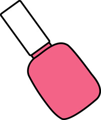 Poster - Nail Polish Icon In Pink And White Color.