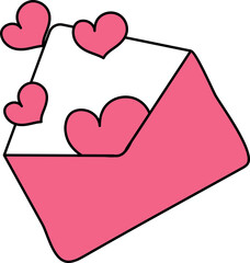 Poster - Envelope In Heart Icon In Flat Style.