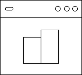 Wall Mural - Desktop Bar Graph Icon In Thin Line Art.