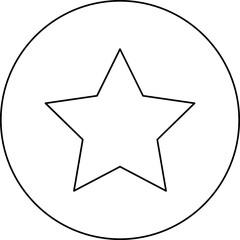 Sticker - Black Outline Star Rating Icon On White Background.