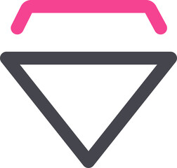 Poster - Diamond icon or symbol in grey and pink outline.