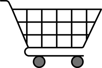 Sticker - Line Art Shopping Cart Icon.