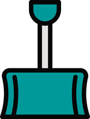 Poster - Snow shovel icon in Green and Black color.