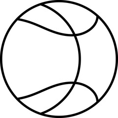 Sticker - Basketball Icon In Black Line Art.