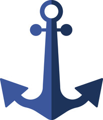 Sticker - Blue anchor icon on white background.