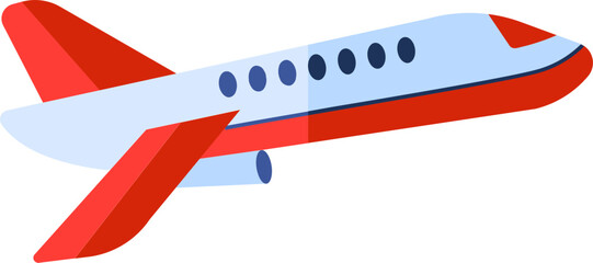 Canvas Print - Flat style aeroplane icon in blue and red color.