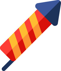 Poster - Colorful firecracker rocket icon in flat style.