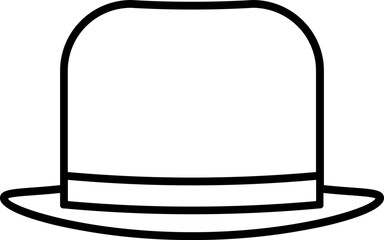 Sticker - Fedora hat icon in black line art.