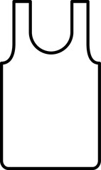 Canvas Print - Tank Top or Undershirt Icon in thin Line Art.