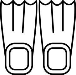 Sticker - Fins or Flippers icon in black outline.