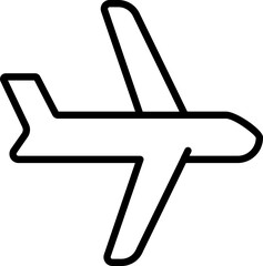 Wall Mural - Flat style Airplane icon in line art.