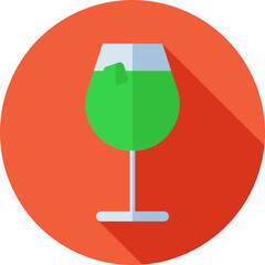 Canvas Print - Flat style Cold drink glass icon in green color.