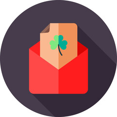 Sticker - Greeting Card icon in flat style for St. Patrick’s Day.