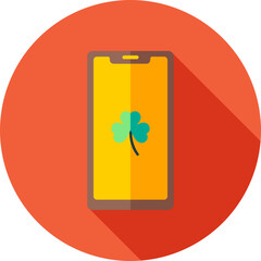 Poster - Flat style Clover leaf symbol in Smartphone icon.