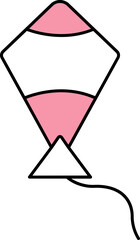 Poster - Illustration of Kite Icon In White And Pink Color.