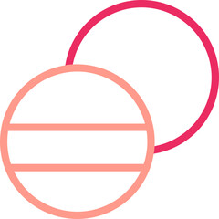 Sticker - Billiard Ball Icon In Pink Line Art.