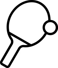 Poster - Table Tennis Icon In Black Line Art.