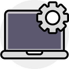 Canvas Print - Laptop setting icon in flat style.