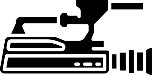 Poster - Handheld Video Camera Icon In Black And White Color.