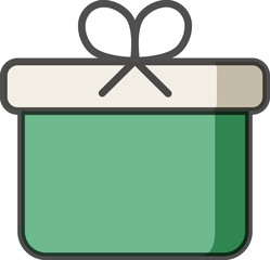 Sticker - Flat style Gift Box icon or symbol.