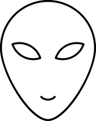 Poster - Line art illustration of Alien icon.