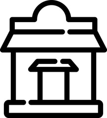 Poster - Line Art Illustration of Shop Icon.