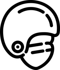 Wall Mural - Flat Style Helmet Icon in Line Art.