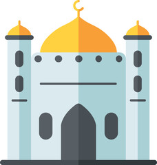 Canvas Print - Illustration of Mosque icon in flat style.